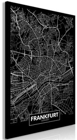 Quadro Dark Map of Frankfurt (1 Part) Vertical  Colore bianco e nero, Dimensioni e Misure 40x60