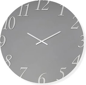 Orologio rotondo D80 cm GARRET in cristallo satinato Fumč e numeri Argento