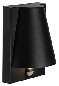 Lampada da parete per esterni nera IP44 con sensore di movimento - Femke