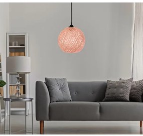 Lampadario su corda  JUTE 1xE27/60W/230V rosa