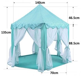 Casa turchese con tettoia - tenda da gioco per bambini