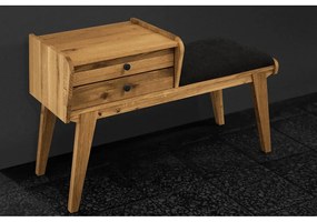 Panca con cassetti in legno di quercia con seduta grigia Retro - The Beds