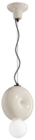 Sospensione Vintage Decò Bumbum 1 Elemento Ceramica Crema 1 Luce E27