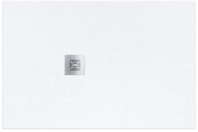 Piatto doccia SANYCCES in resina Logic bianco L 70 x L 140 x H 3 cm opaco effetto ardesia