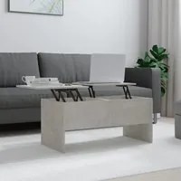 Tavolino Grigio Cemento 102x50,5x46,5 cm in Legno Multistrato 809723