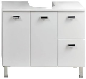 Copricolonna Rimini 2 cassetti 2 ante P 43.5 x L 72 x H 60 cm laccato bianco