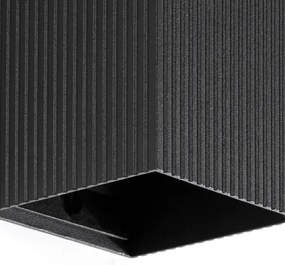 FARO 40535 - Applique SOLE 1xGU10/8W/230V nero ondulato quadrato