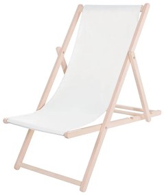 Lettino da giardino bianco/faggio