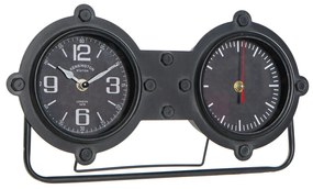 Orologio da Tavolo DKD Home Decor Vetro Nero Dorato Ferro (38 x 7 x 20 cm)