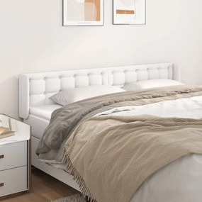 Testiera Ad Orecchio Bianca 183x16x78/88 Cm İn Similpelle /