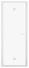 Porta doccia pieghevole Record, L 67-71 cm x H 195 cm x SP 6 mm, profilo bianco, vetro smerigliato