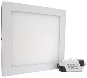 Plafoniera Faretto Led Da Soffitto Muro Parete Quadrata 18W Bianco Neutro 225x225mm
