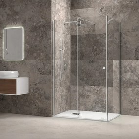 Box doccia 90x140 senza telaio scorrevole 140 fisso 90 cm | KNM4000W-C - KAMALU