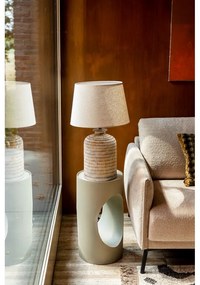 Lampada da tavolo beige con paralume in lino Russel - Dutchbone