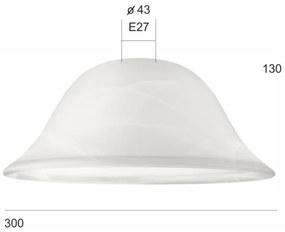Vetro di ricambio SFERA E27 130x300 mm bianco