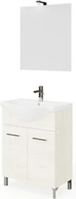 Mobile Bagno Con Piedini Rubino 2 Ante 65 Cm Rovere Ghiaccio