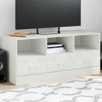 Mobile Porta TV Bianco 99x39x44 cm in Acciaio 841738