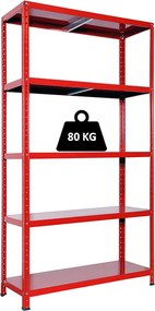 Scaffale in Metallo 5 Ripiani 100x40x187 cm  Ettore Rosso...