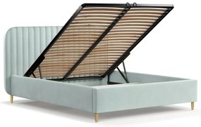 Letto singolo color menta imbottito con spazio contenitivo con rete inclusa 120x200 cm Noto – Maison de Rêve