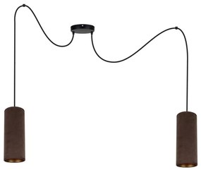 Lampadario a sospensione AVALO 2xE27/60W/230V marrone/rame