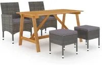 Set Mobili da Pranzo per Giardino 5 pz Grigio cod mxl 69230