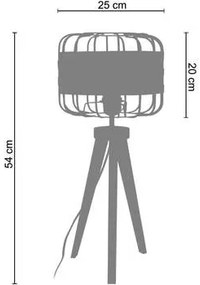 Tosel  Lampade d’ufficio Lampada da tavolo tondo legno naturale e marrone e Sucupira  Tosel