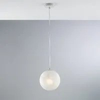 Sospensione Industrial Olaf In Ferro Laccato Bianco E Vetro 1 Luce