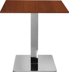 Tavolo bar pub ristorante 70x70 cm base argento e piano laminato Noce H 75
