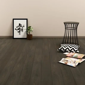 Listoni Pavimenti Autoadesivi 4,46 M² 3 Mm İn Pvc Marrone Scuro /