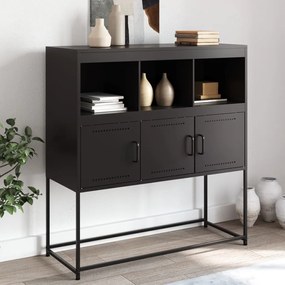 Credenza nera 100,5x39x107 cm in acciaio