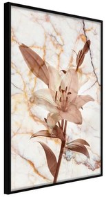 Poster  Lily on Marble Background  Cornice Quadri Cornice nera, Larghezza x Altezza Home decor 20x30