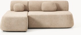 Divano letto angolare 2 posti in teddy-bouclé Pao