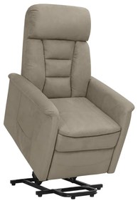 Poltrona Alzapersona Reclinabile Grigio Chiaro İn Scamosciato /