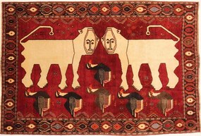 Gashghai Tappeto 150 x 220 Rosso (Iran) Annodato A Mano