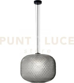 Lampadario a sospensione ashford sferica fume' 1 luce attacco e27 4...