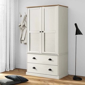Armadio Vıgo 90x55x170 Cm İn Legno Massello Di Pino Bianco /