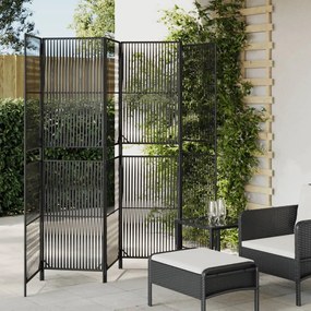 Divisorio Per Ambienti A 6 Pannelli Nero İn Polyrattan /