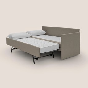 Durini Divano duplex con doppio letto in tessuto simil cotone impermeabile T13 tortora