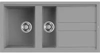 Lavello Elleci Incasso 2 vasche 100 x 51 Best 475 Keratek Plus Grigio Light Grey LKB47597