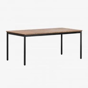 Tavolo da giardino rettangolare in acciaio e legno di acacia (160x90 - Sklum