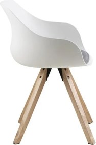 Sedie da pranzo in set bianche/grigie in imbottito con braccioli 2 pz Tina – Actona