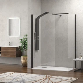 Kamalu - Box doccia 80x170 walkin profilo nero | KW2000B