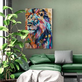 Stampa su tela – Leone con imitazione di pittura