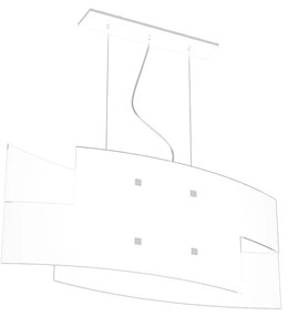 Sospensione Moderna Tetris Metallo Bianco Vetro 2 Luci E27