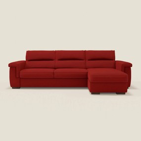 Magnolia divano letto angolare con Penisola Contenitore - Materasso H18 cm in tessuto smacchiabile T05 rosso