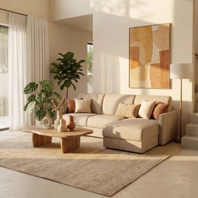 TOMMY Divano Letto con penisola contenitore - design minimal e sfoderabile in tessuto smacchiabile simil cotone T33