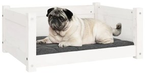 Cuccia per cani bianca 65,5x50,5x28cm in legno massello di pino