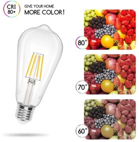 Lampadina LED FILAMENT ST64 E27/6W/230V 2700K - Aigostar