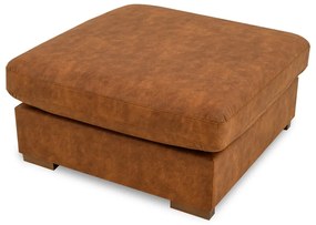 Pouf in similpelle marrone cognac Hamburg - Scandic