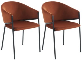 Sedia con braccioli in Velluto e Metallo Nero Terracotta - Lotto di 2 - ORDIDA di Pascal MORABITO